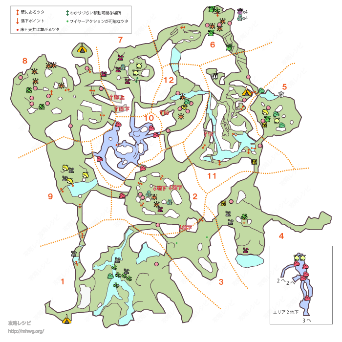 古代樹の森のマップと採取素材 Mhw モンハンワールド攻略レシピ